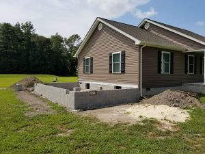Foundation of ranch style home addition