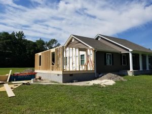 Framing of ranch home addition